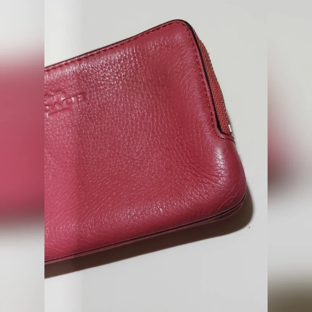 Coach Poppy Pink Zippered Wristlet - Picture 3 of 13